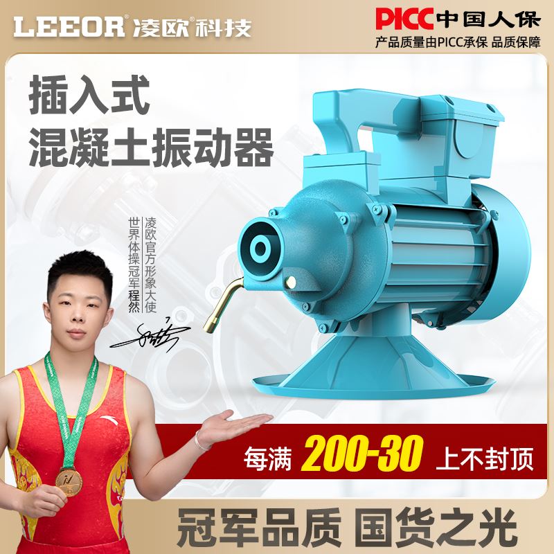 德国凌欧手提振动棒混凝土建筑工程用振动器水泥震动振捣机单三相