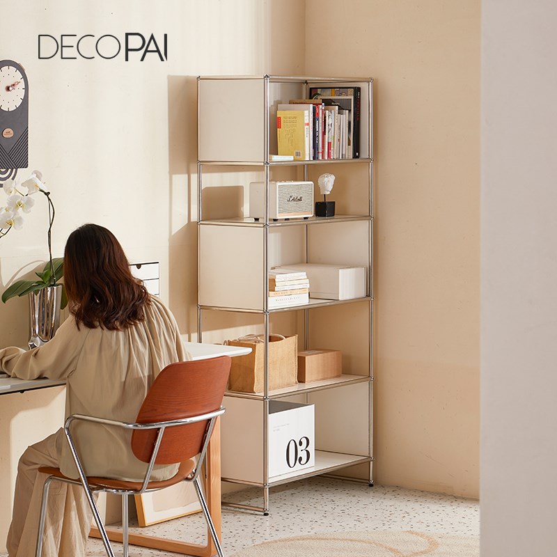 饰派家具USM模块书架落地置物架自由组合不锈钢书柜多层展示架