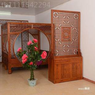 入户门玄关隔断鞋 DSF间进实木厅柜新中式 柜一体家用双客厅屏风面