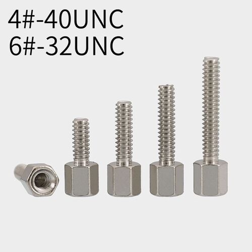 6#-32 4#-40UNC公制英制六角铜柱螺丝美制铜柱COM串口铜螺柱螺丝