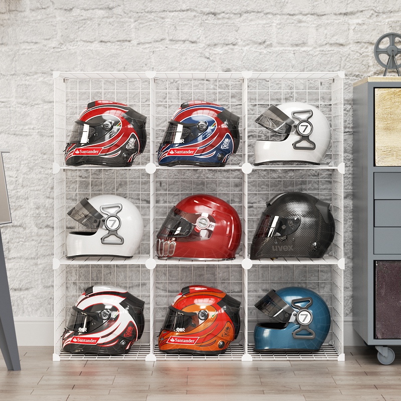 摩托车头盔展示柜家用帽子放置架收纳盒安全帽货架摆放架陈列柜子