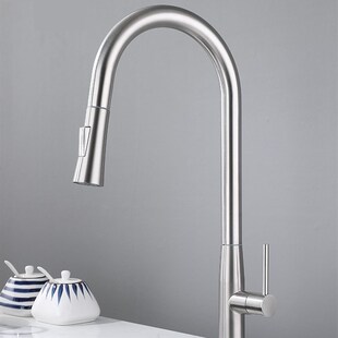 抽拉式厨房水龙头单冷洗菜盆可旋转 伸缩洗碗池水槽家用304不锈钢