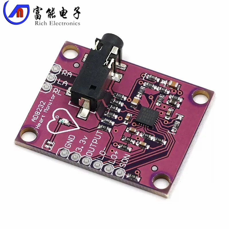 AD8232 心电生理测量脉搏心脏心电图监测传感器模块