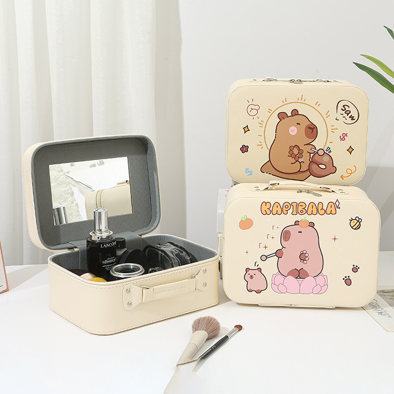 可爱卡通化妆包卡皮巴拉化妆箱便携大容量库洛米伴手礼手提皮箱子,收纳整理,化妆包,淘宝优惠券,粉丝福利购,淘宝优惠卷