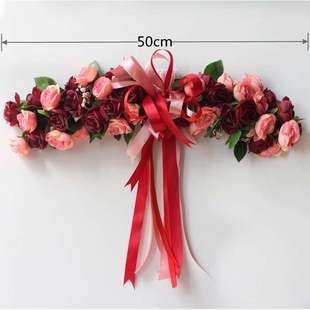 春季夏季人造花仿真绢布玫瑰花旗椅背花桌花镜前花婚礼拱门花饰