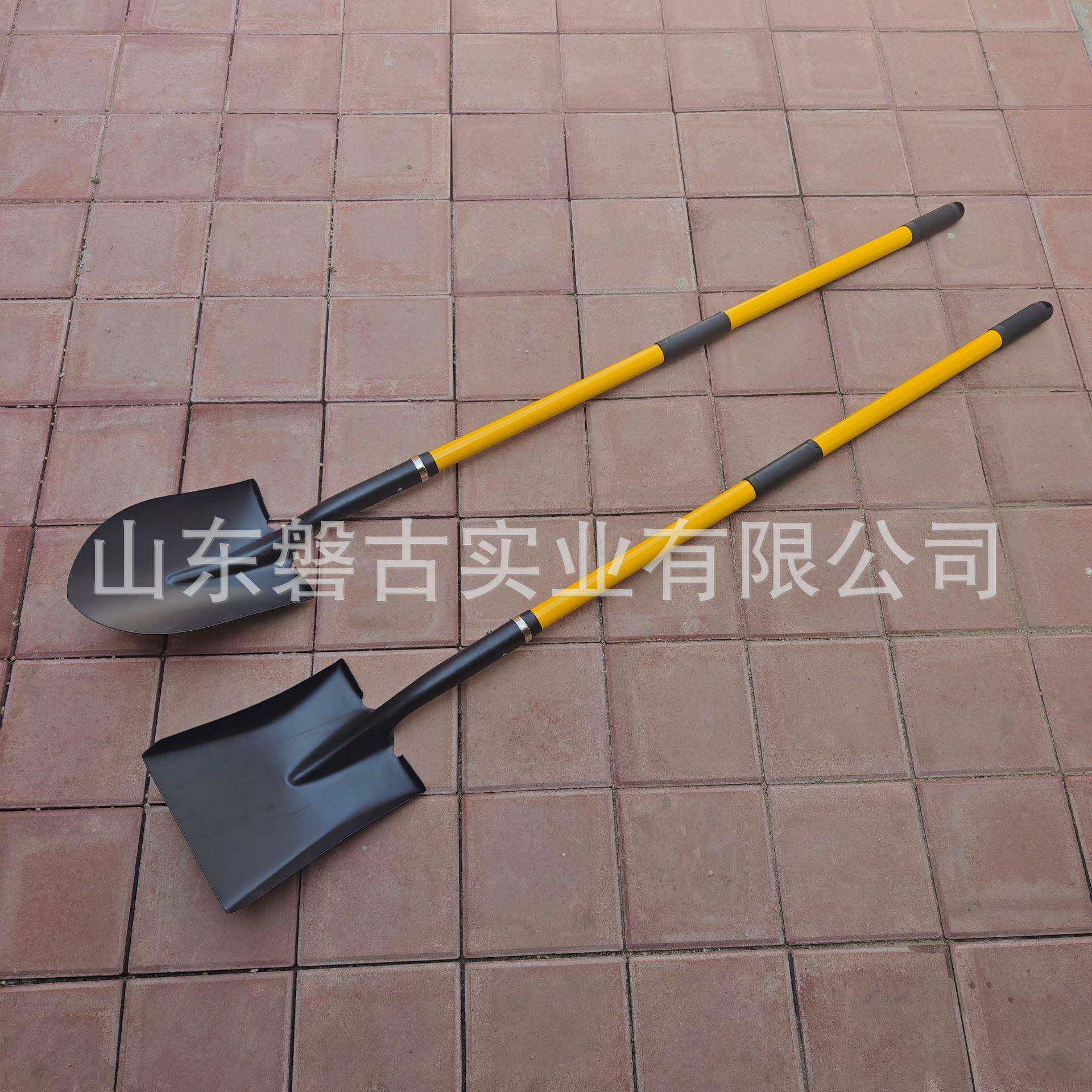 磐古圆头锹方头铁铲锰钢铁锨纤维柄工地农业铲子板锹大号铁铲