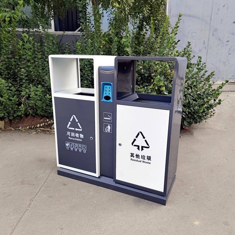 厂家供应镀锌板户外果皮箱垃圾桶适用公园广场小区街道
