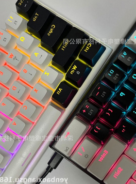 MK60新款有线插拨机械键盘电竞电脑游戏RGB混光