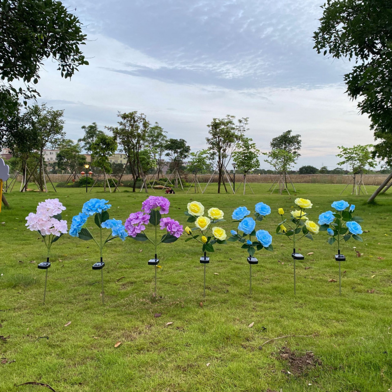 太阳能绣球花仿真地插装饰灯