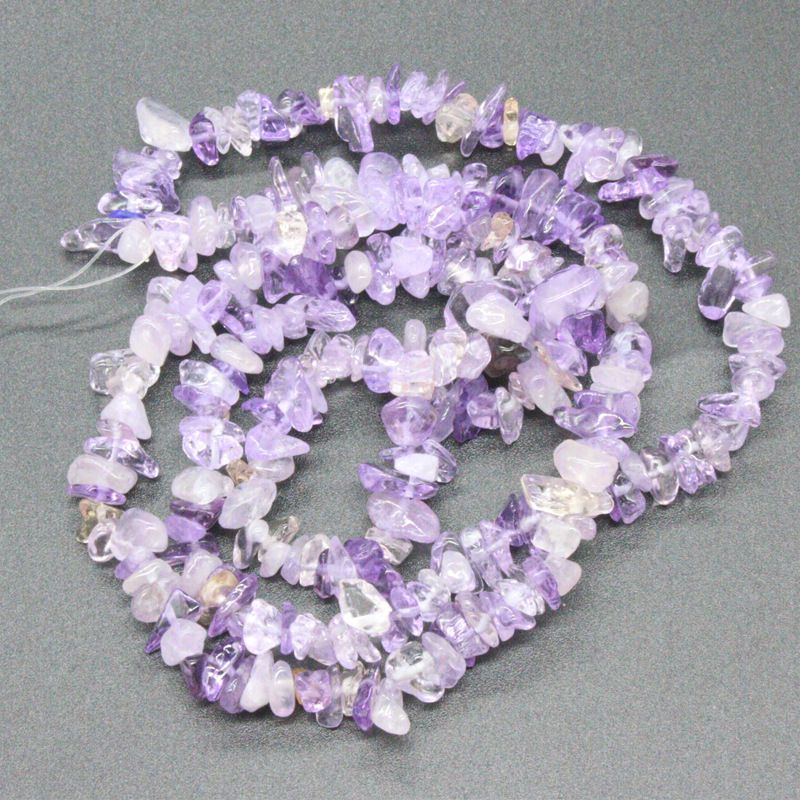 天然紫黄晶水晶碎石原石串珠手链不规则有孔碎石半成品水晶宝石