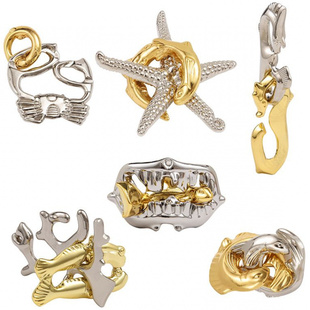 puzzle锌合金解锁孔明锁魔术合金益智玩具九连环智力鲁班锁