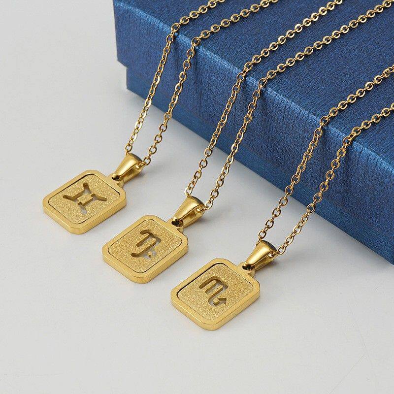 18K金星座项链女批发4