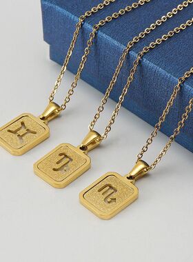 18K金星座项链女批发4