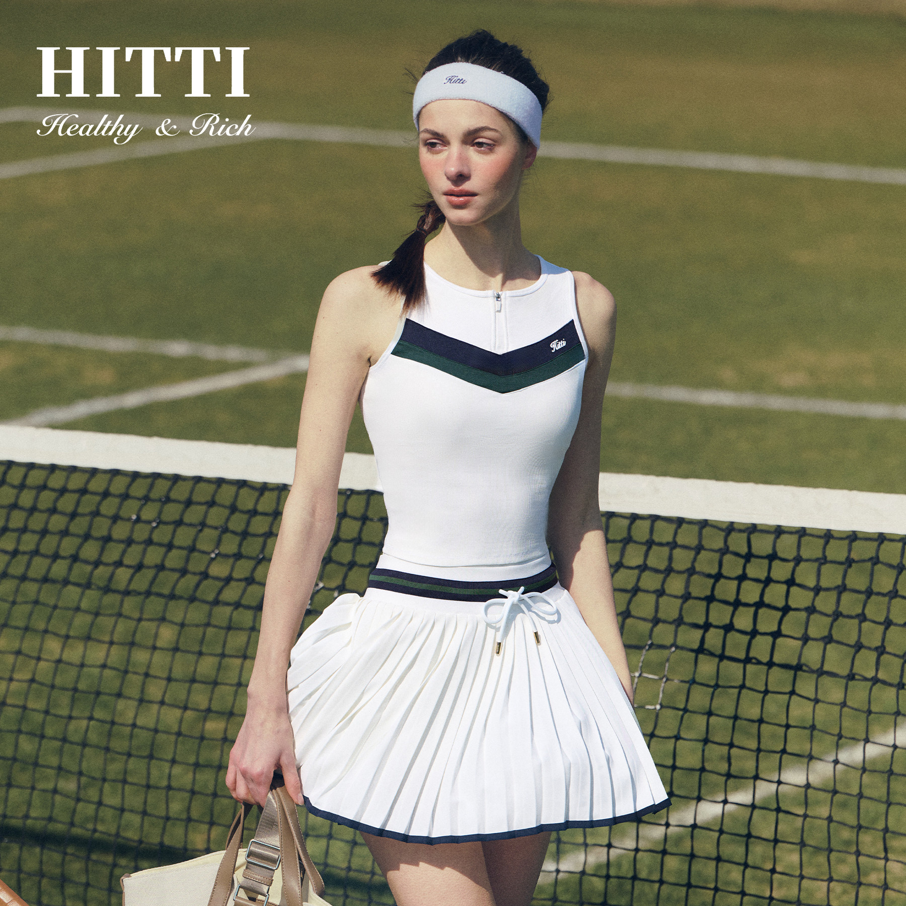 Hitti撞色网球高尔夫运动半身裙