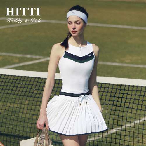 Hitti撞色网球高尔夫运动半身裙