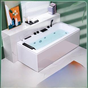 浴缸家庭大小公寓环保亚克力双裙智能恒温冲浪按摩深泡沫方形浴缸