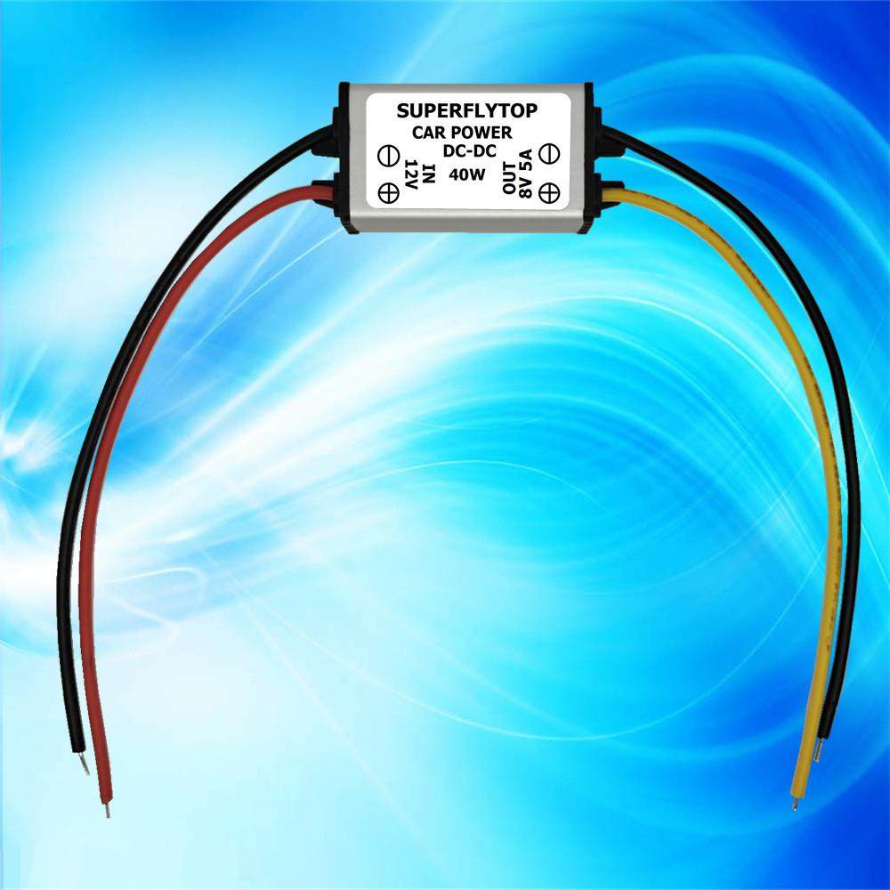 DC-DC直流降压模块12-24V转8V5铝壳稳压车载防水电源线整流桥