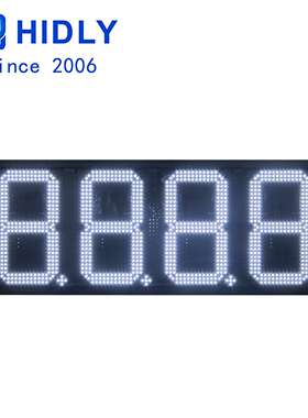 沙特加油站油价牌LED油价屏 12寸白色8888数字屏遥控控制油价屏