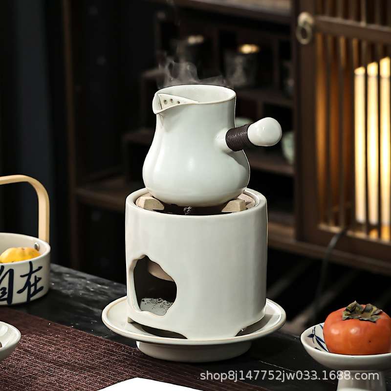 围炉煮茶炉苏打釉罐罐烤奶茶侧把壶套组烧炭煮茶烤火家用煮茶套装