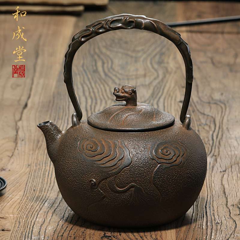 手工铸造铁壶 南部铁器京都铁瓶 烧水壶 铸铁茶壶无涂层