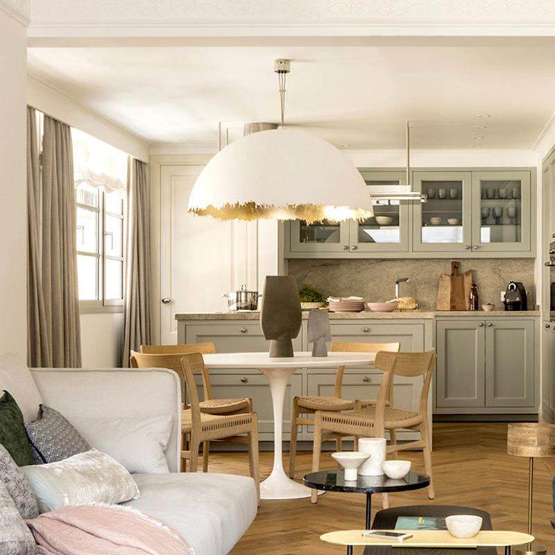 意大利灯饰卧室书房客厅样板房装饰灯具设计师金箔纸艺术民宿吊灯