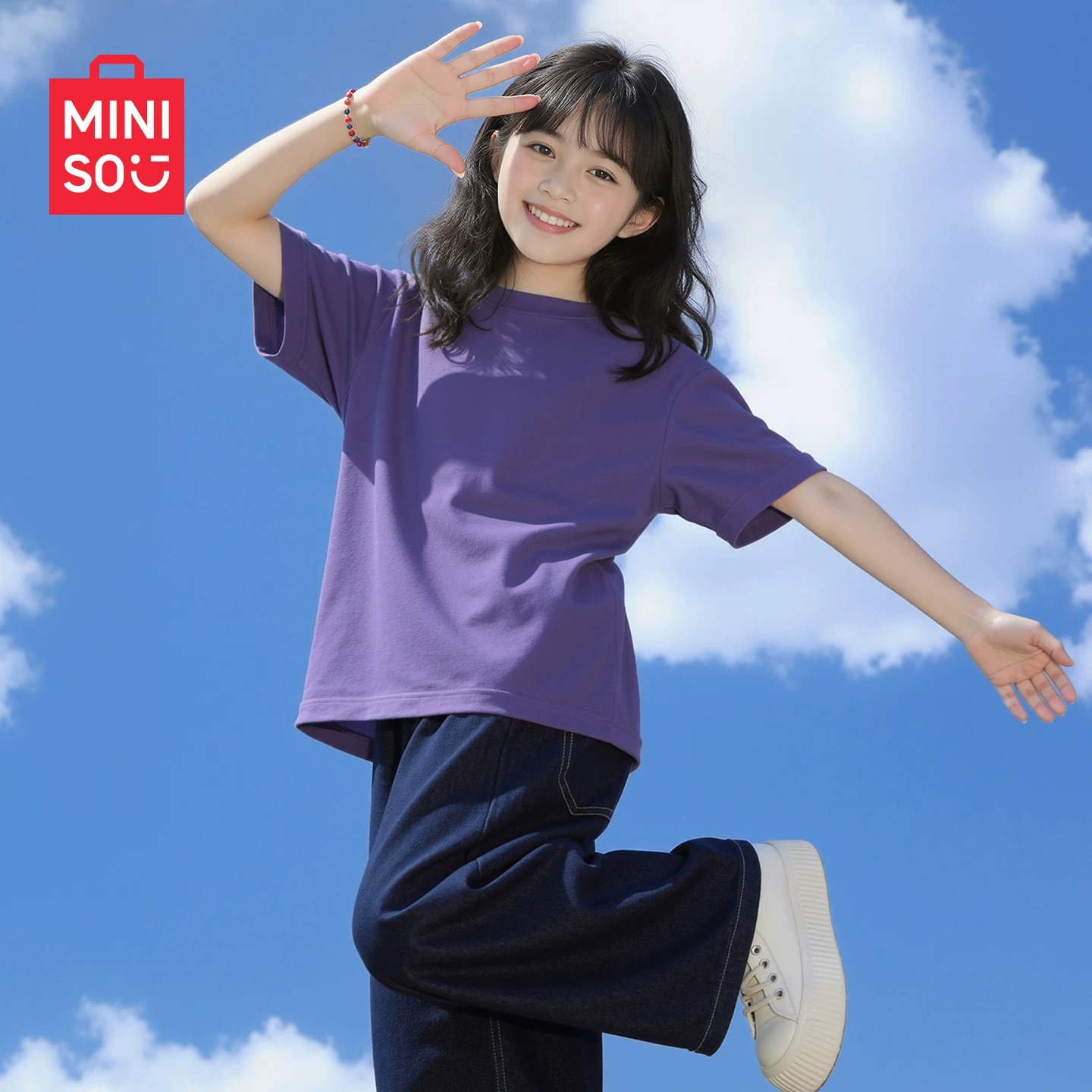 名创优品女童短袖t恤2026新款季纯棉洋气大童衣服夏薄款儿童夏装
