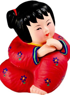 泥人张彩塑中国i梦娃娃可爱励志的小泥人娃娃特色中国风装饰品摆