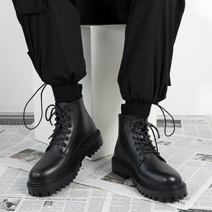 加绒冬皮靴 超火马丁靴男款 低帮2023新款 A六孔短款 英伦风中筒皮鞋