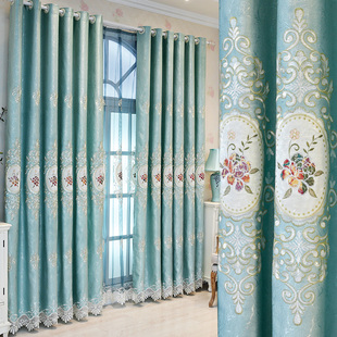 豪华高档刺绣提布 绣窗帘卧室客厅高端田园风格 22年新款 欧式