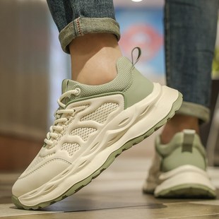 厚底防滑增高小白老爹 男鞋 夏季 2025新m款 网面透气百搭休闲运动鞋