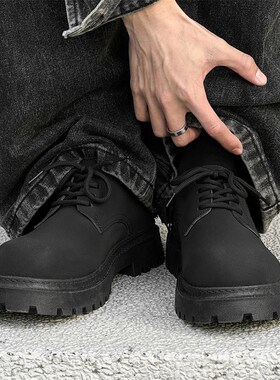 工装男鞋秋季英伦风大头皮鞋增高2B025新款商务正装马丁翘头德比