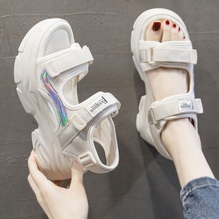 小个子软底洋气休闲沙滩女 小码 33b松糕凉鞋 女增高2025年夏季 新款