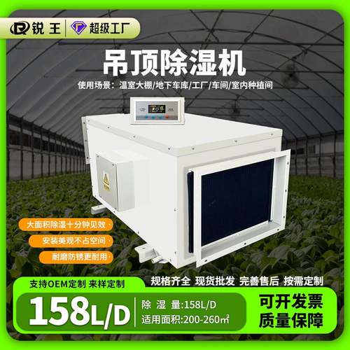 吊顶排湿除湿机管道式美观大功率车间地下室家用商用工业抽湿机