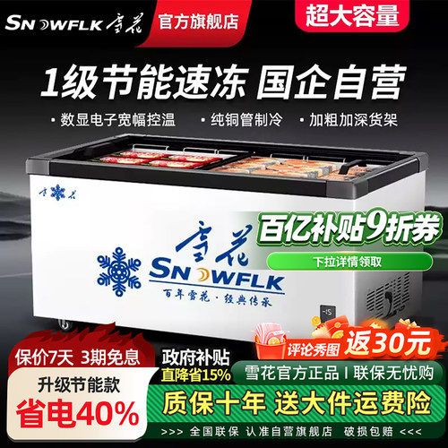 【百年雪花】商用大容量岛柜展示