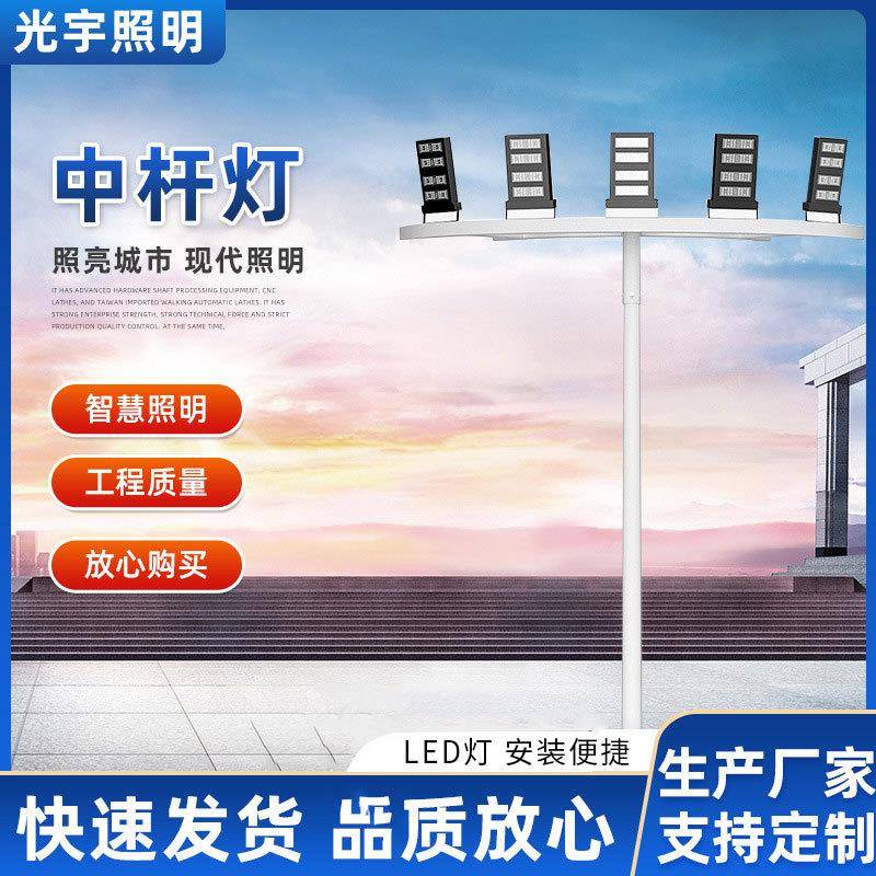 厂家LED中杆灯广场道路照明灯户外球场体育场服务区高杆灯投光灯