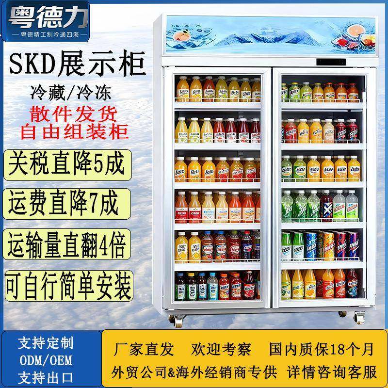 粤德力SKD商用两门饮料展示柜冷藏冷冻保鲜三门展示柜便利店冰箱