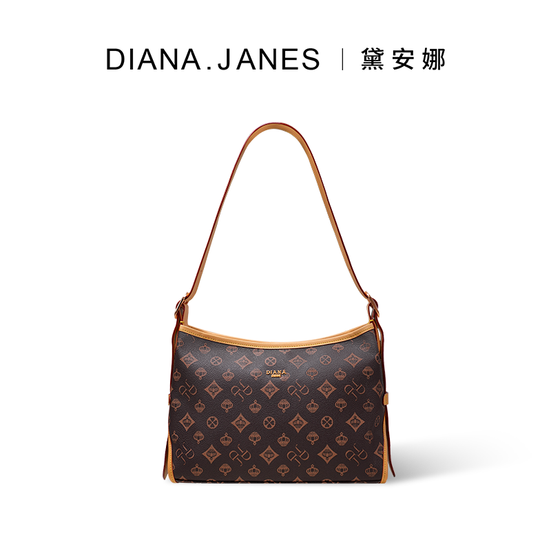 DJ黛安娜.珍妮丝 轻奢高级感经典单肩头层皮托特包hobo包妈妈包
