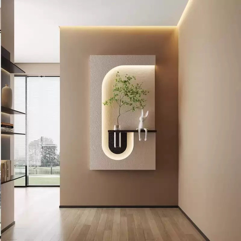 客厅手绘薄无框画现代简约x墙壁装饰画走廊玄关挂画实木饭店图片