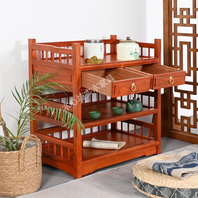 实木茶水柜茶柜储物o柜客厅置物架小型餐边柜茶水架边柜茶台茶桌
