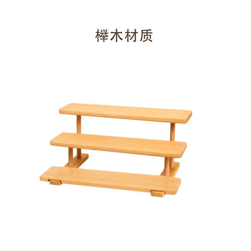 榉木桌面收纳置物架实木茶柜陶瓷杯咖啡杯子水杯S多层架子桌上客