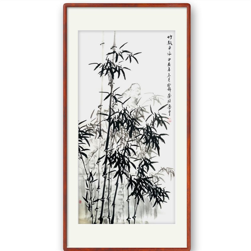 郑板桥竹子纯手绘国画墨竹书房客厅D办公室走廊装饰画玄关竖版挂