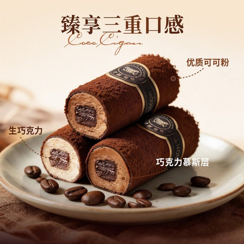 【顺丰冷链】生巧慕斯条雪茄造型脂巧克力情人节礼物零食下午茶