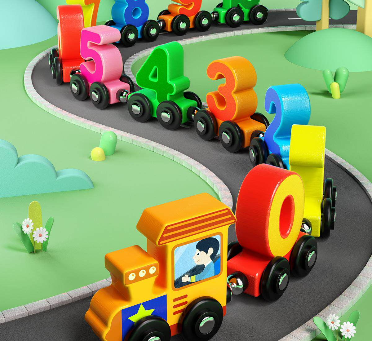 【下单立减50】磁性数字小火车儿童益智拼装积木1到6岁男女宝宝动
