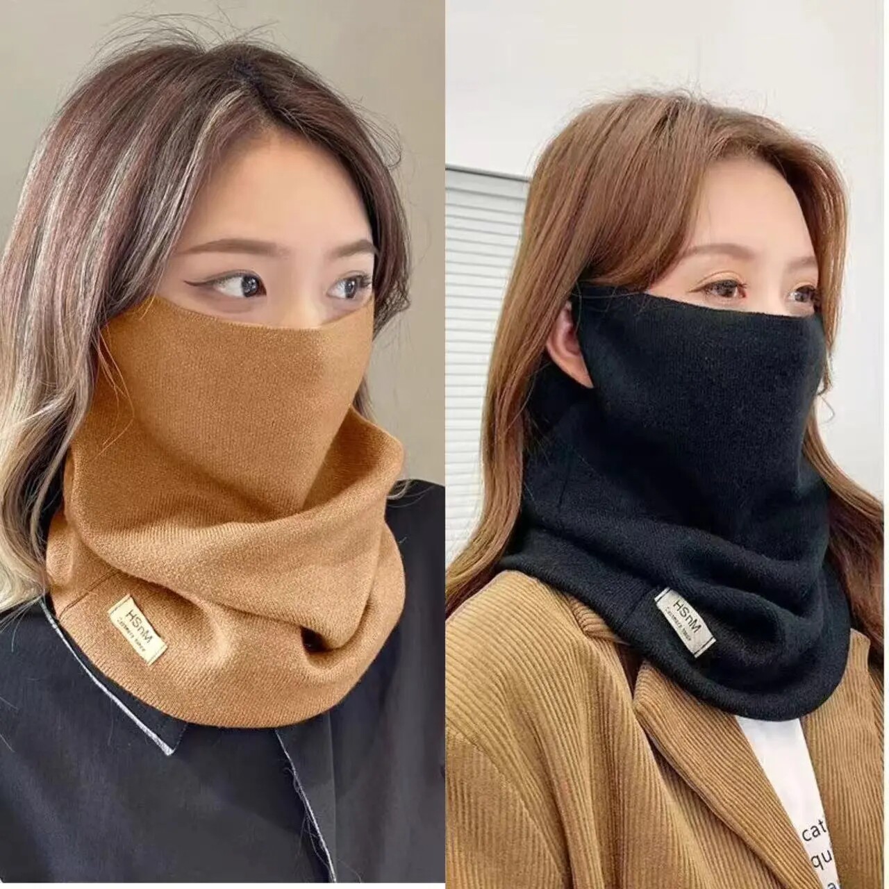 【下单立减50】秋冬季围脖女百变口罩头套围巾加厚骑车防风加长护