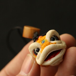 事事如意纯手工精工雕刻驼鹿角手钥匙背包挂件把件配饰装饰