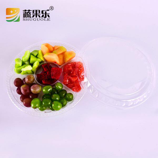 蔬果乐SGL-103一次性pet塑料六分格鲜果切片创意拼盘打包盒700g装