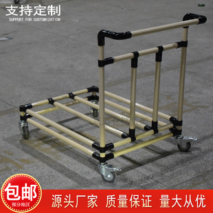 定制精益管周转车防静电手推车间流水线设备搬运工具车手拉平板车