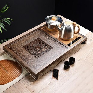 全自动上水电茶壶套装 鸡翅木茶盘家用20m24新款 实木茶海小型茶托