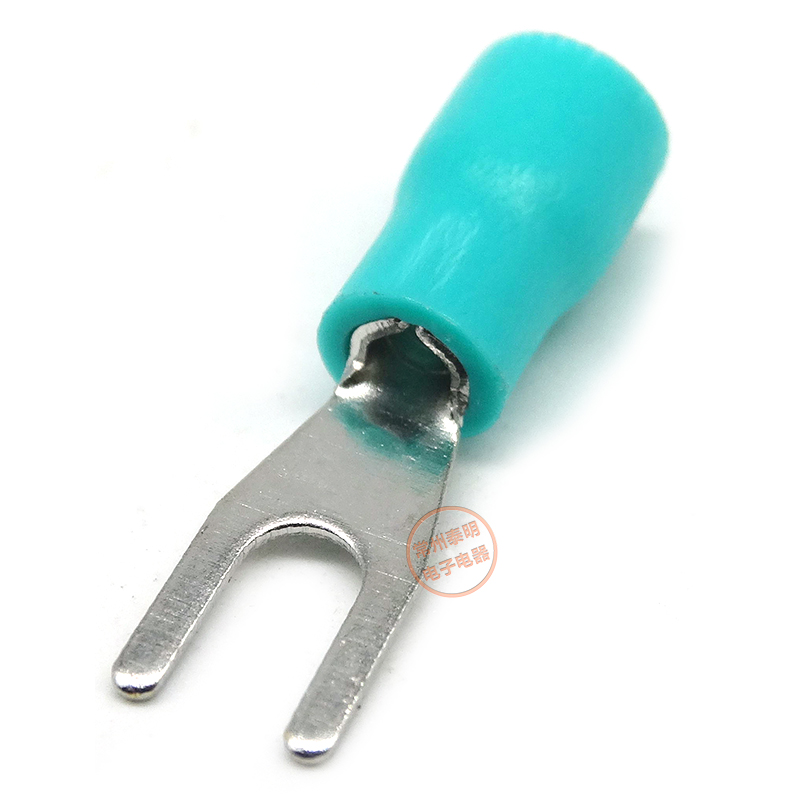 叉形绝缘U形冷压端子快速接线铜鼻子线耳接头SV1.25-3片型预插片