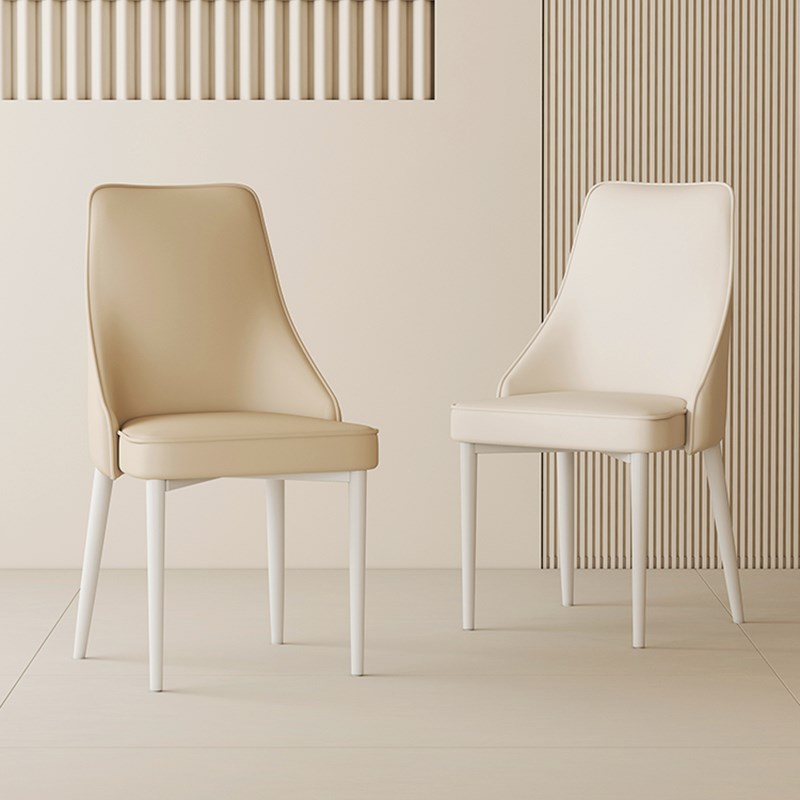 奶油风餐椅现代餐桌椅子家用软包加厚靠背椅休闲酒店